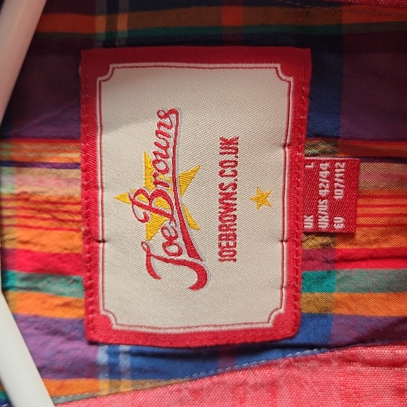 Joe Browns red cotton gauze button down shirt, size large - Picture 5 of 9